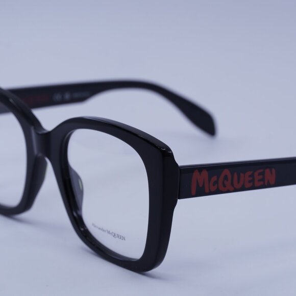 Alexander McQueen AM0351O 002 Eyeglasses Black 52mm Square Frame - Picture 2 of 10